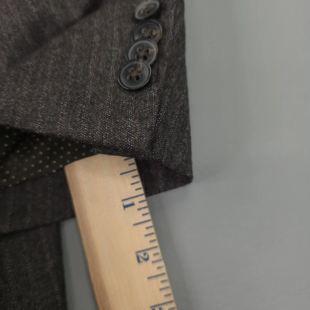 Joseph Abboud Blazer Mens 48R Brown Wool Pinstripe Ethomas Sport Coat USA